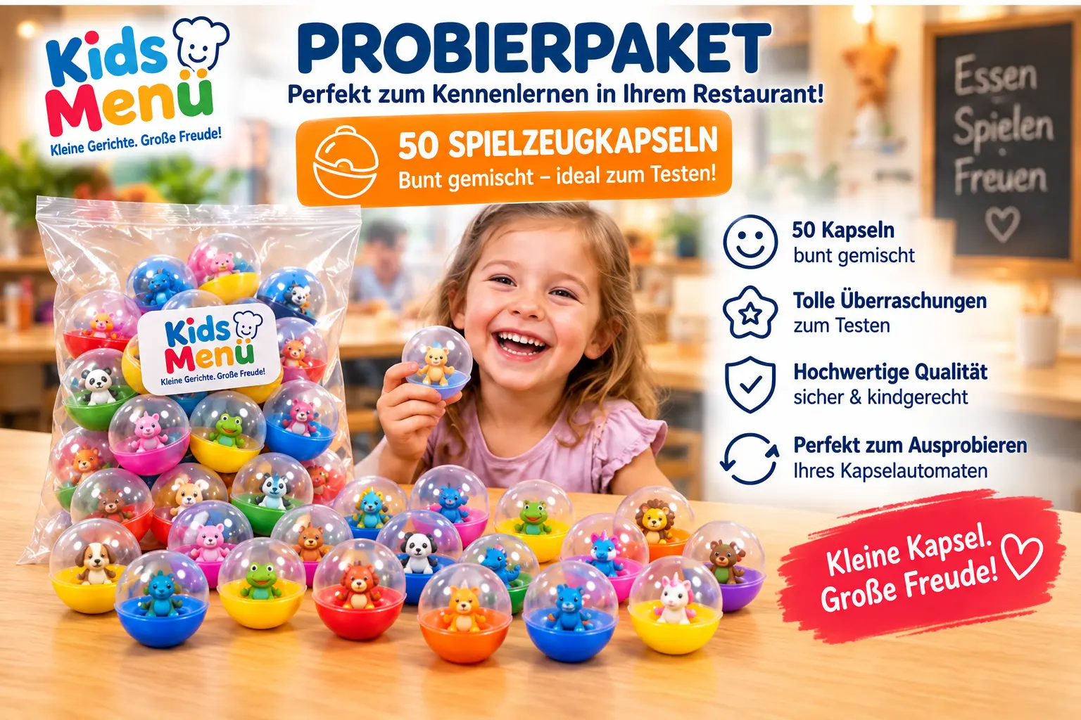 Spielzeugkapseln – Probierpaket 50 Stück