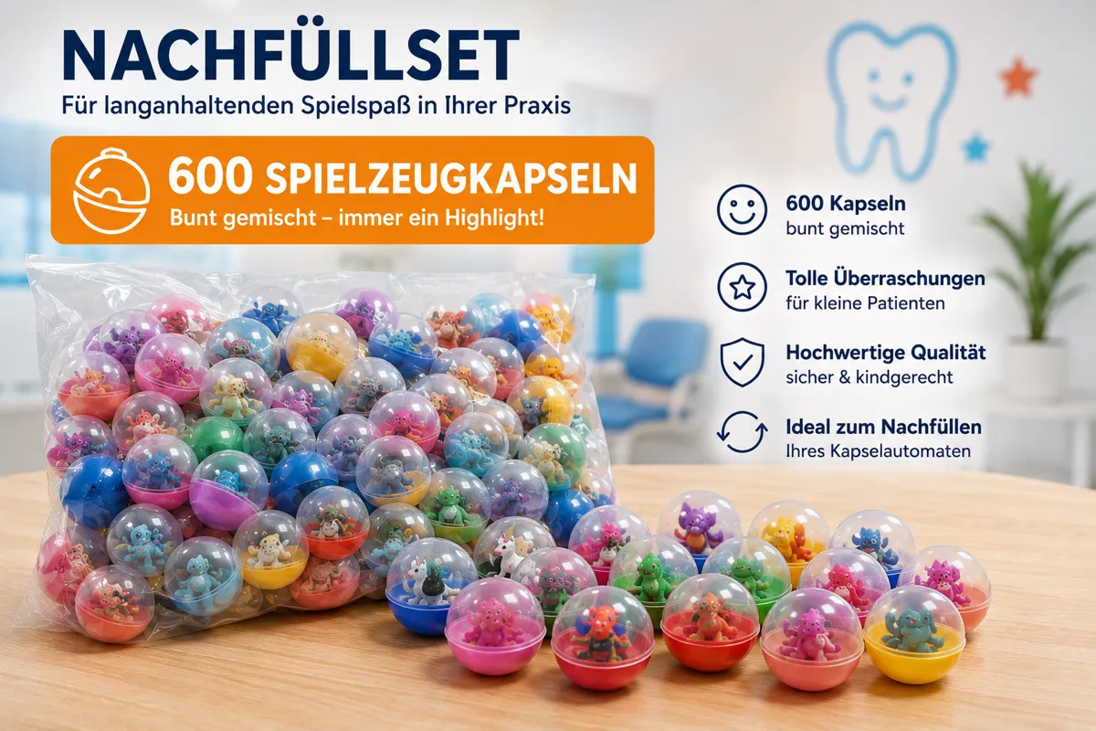 Nachfüllset mit bunten Spielzeugkapseln für den Kapselautomaten
